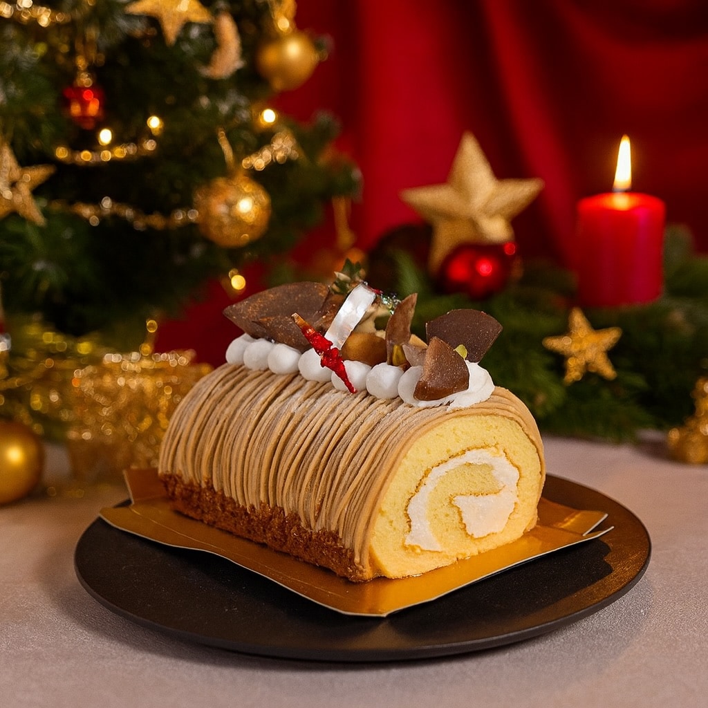 【12/22着】【1本】献上栗山江栗の白金プレミアムジャージーブッシュドノエル