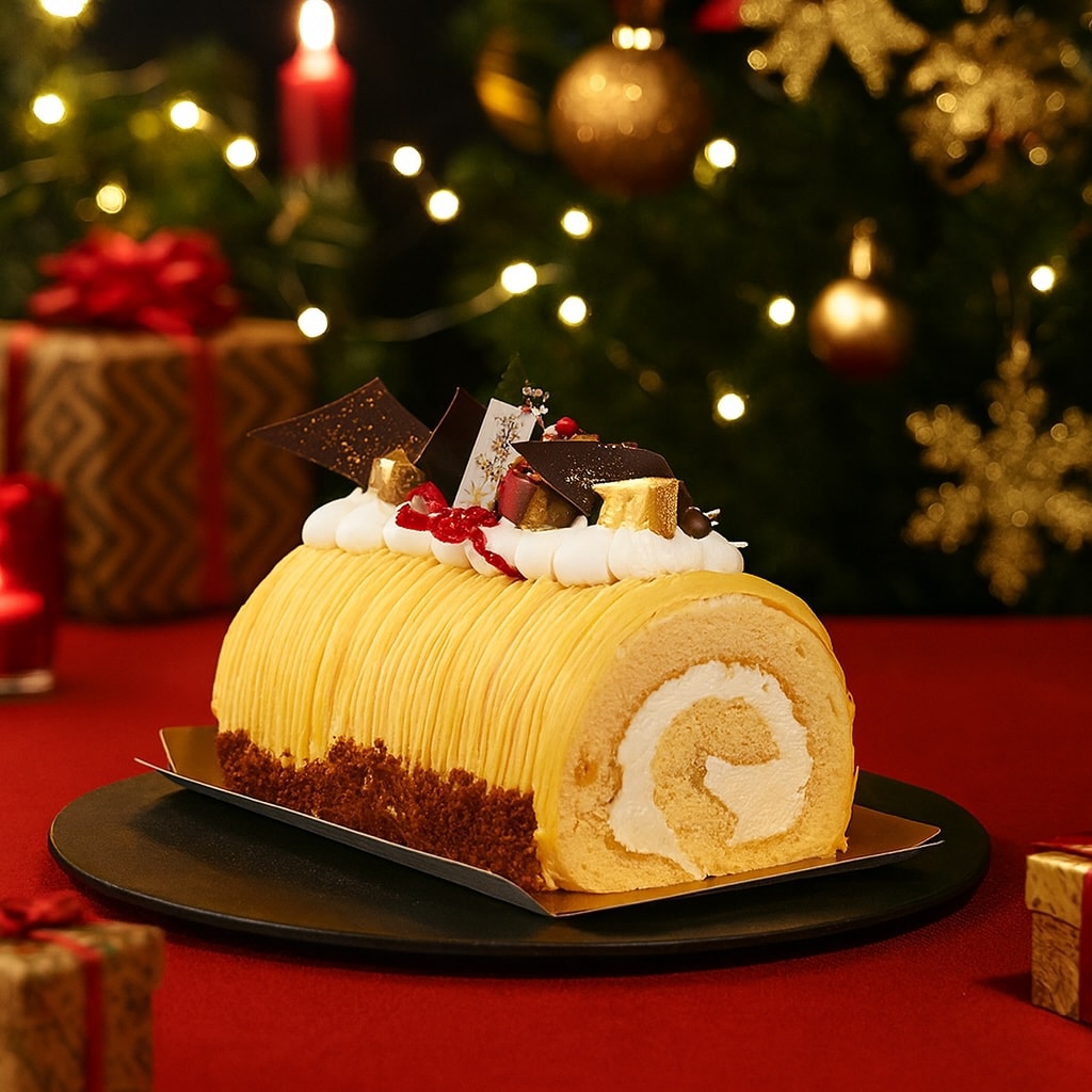 【12/22着】【1本】幻のさつまいもシルクスイートの白金ブッシュドノエル