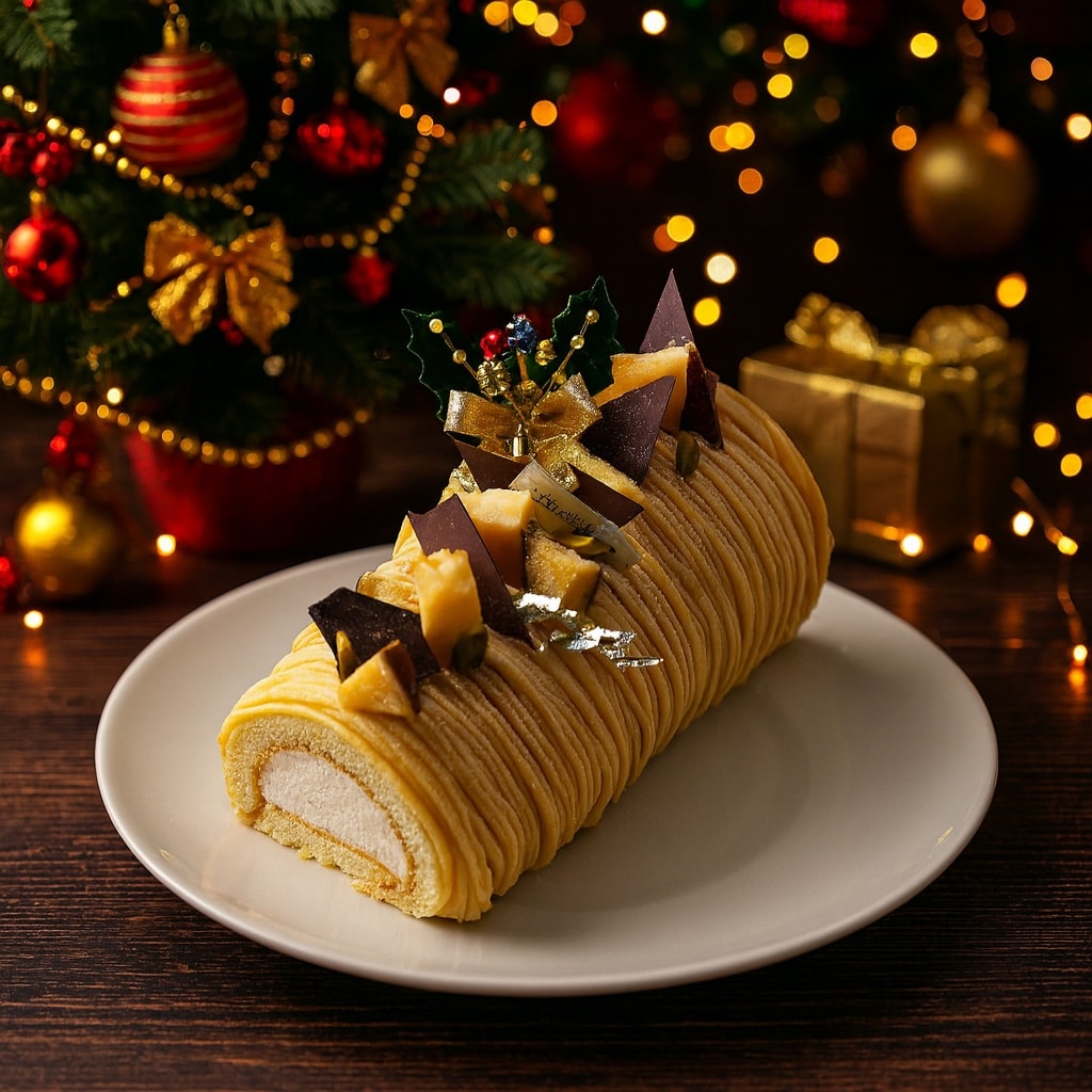 【12/22着】【1本】幻のさつまいもシルクスイートの白金モンブランブッシュドノエル