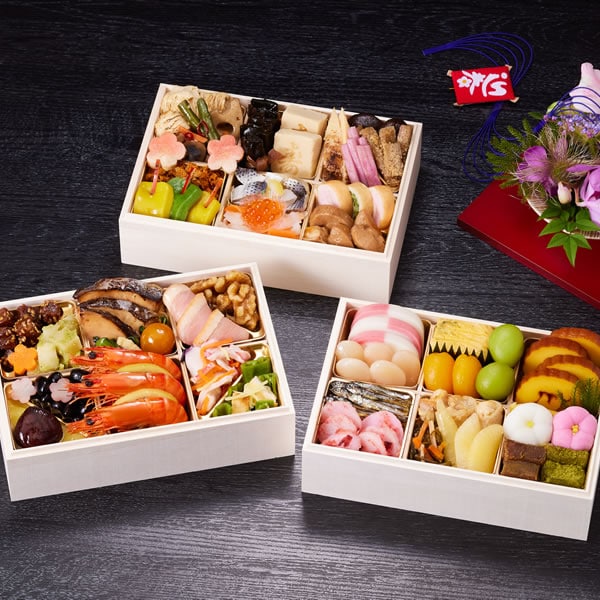 【12/29着】京都しょうざん和風おせち料理「玉庵」三段重(2-3人前/50種50品)