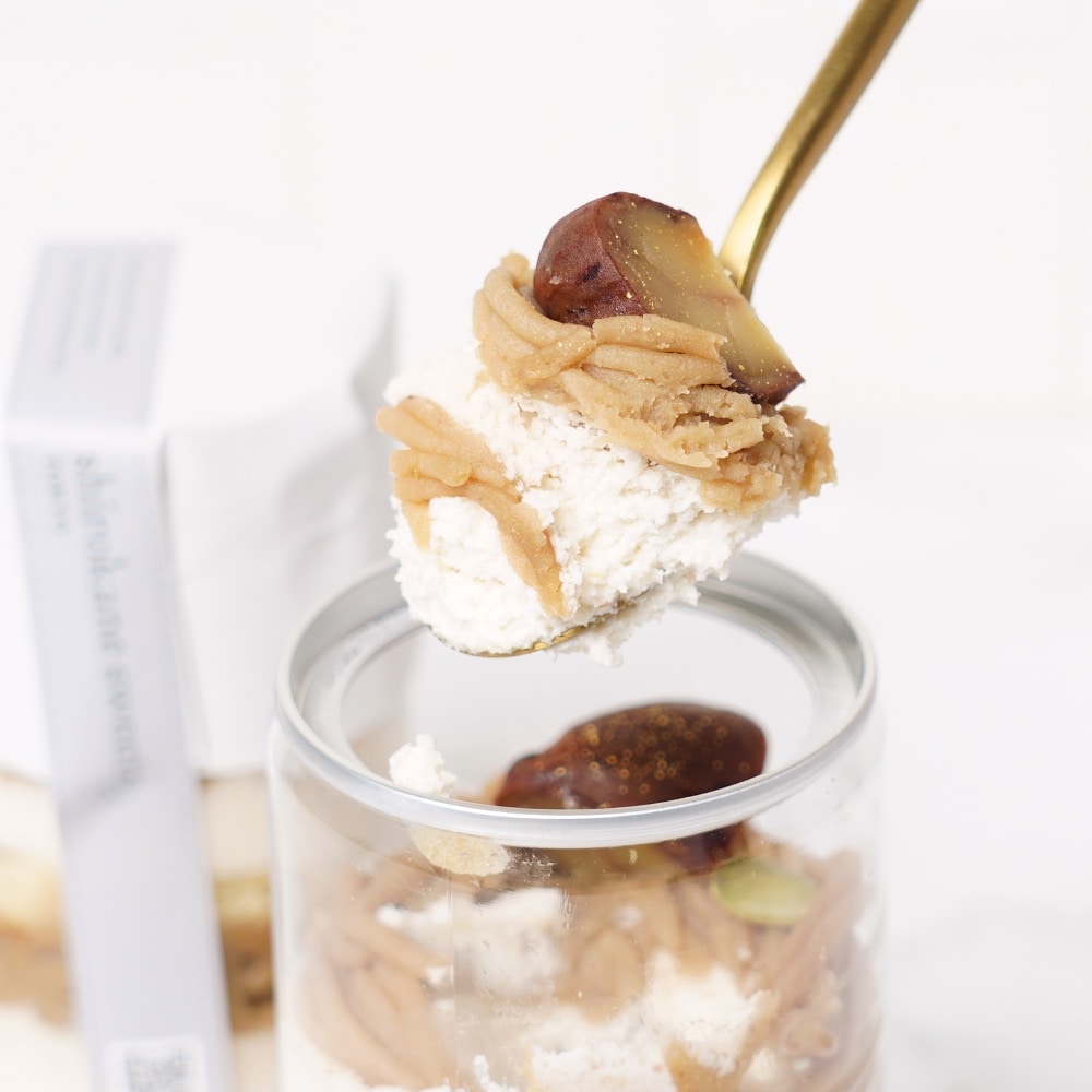 【4本】白金グラススイーツ（モンブラン 献上栗山江栗）