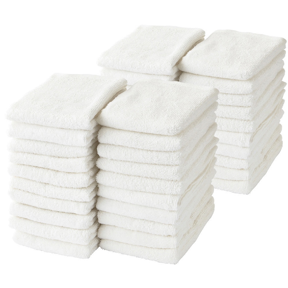 フェイスタオル【ホワイト 40枚セット】