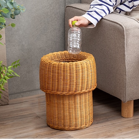 ラタン カバー付き ダストボックス