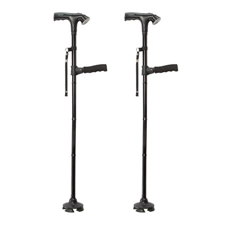 【ロング2本組】ファミラ セーフティーステッキ 2本組 4点杖 自立式 杖