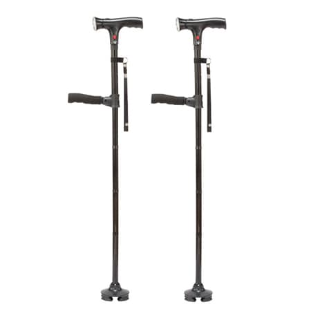 【レギュラー2本組】ファミラ セーフティーステッキ 2本組 4点杖 自立式 杖