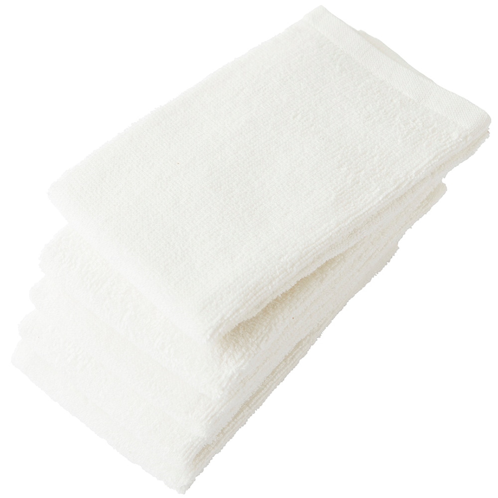 フェイスタオル【ホワイト 5枚セット】