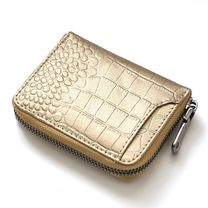 【ゴールド】BEAMZSQUAR クロコ型押し 牛革 コインケース 小銭入れ BS-3158GD