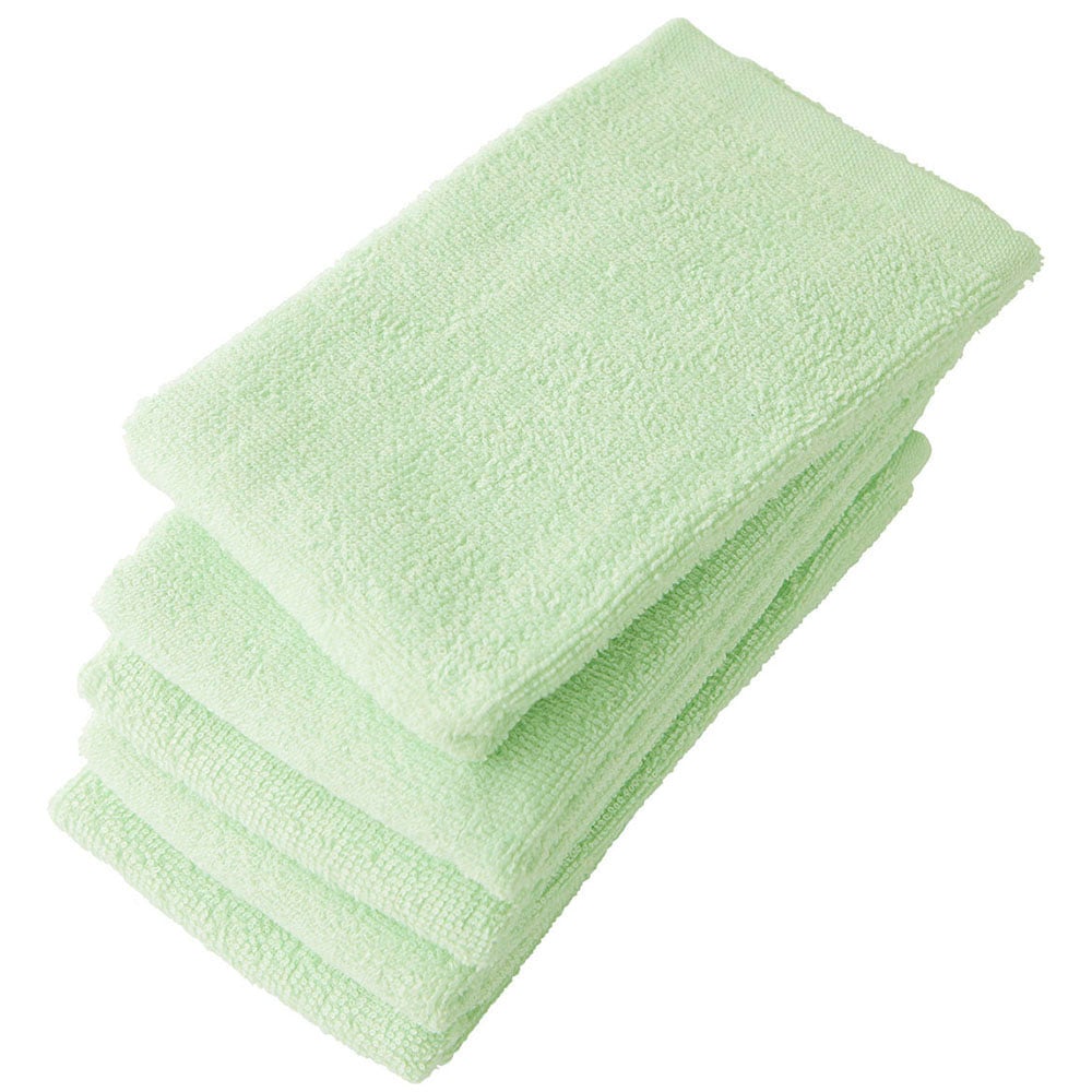 フェイスタオル【ライトグリーン  5枚セット】