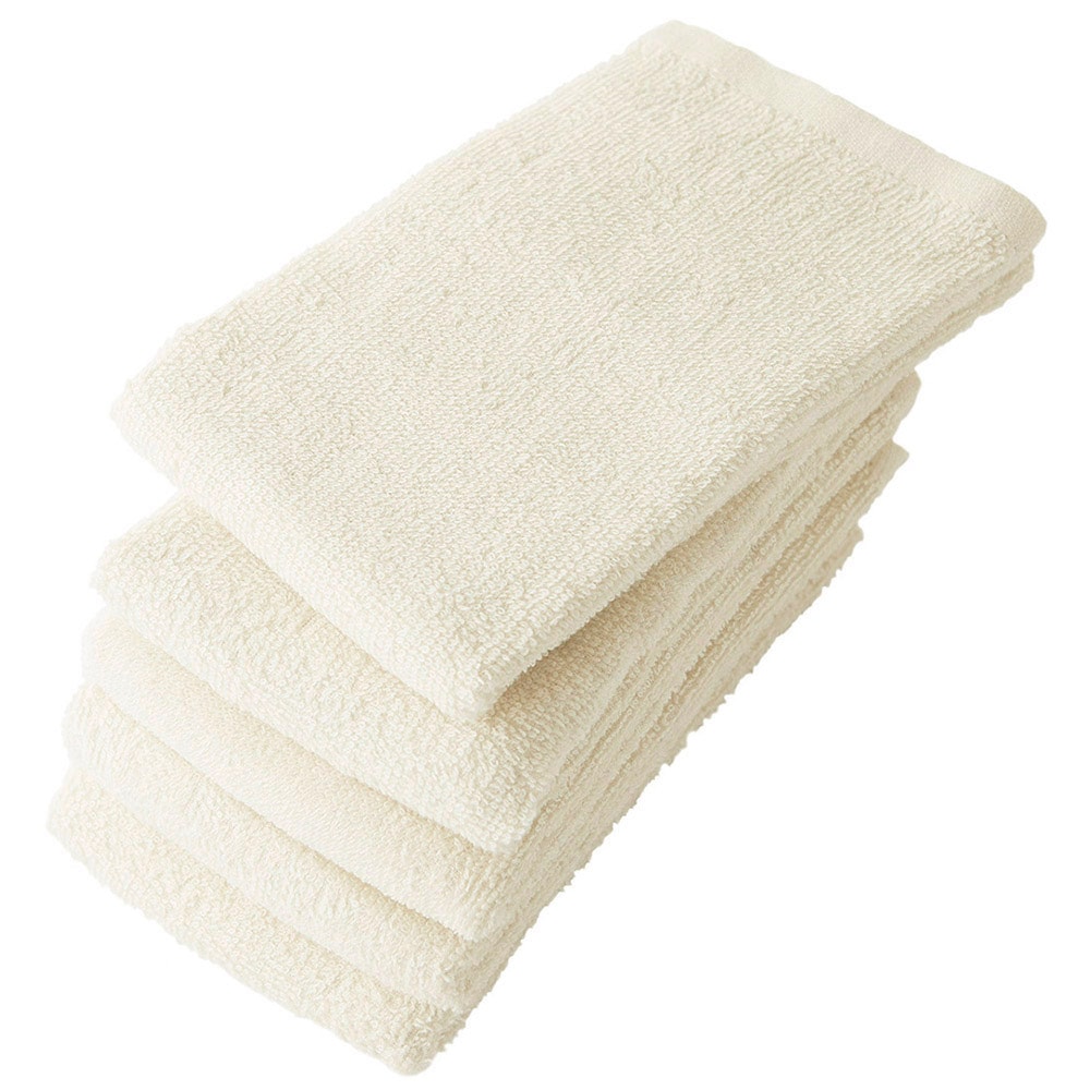 フェイスタオル【アイボリー  5枚セット】