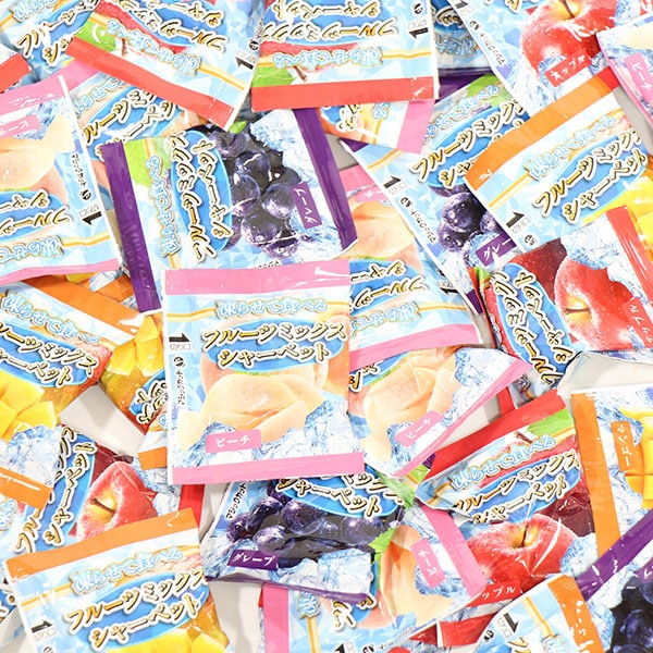 【4種計40個】凍らせて食べる フルーツミックスシャーベット（ピーチ、マンゴー、グレープ、アップル）