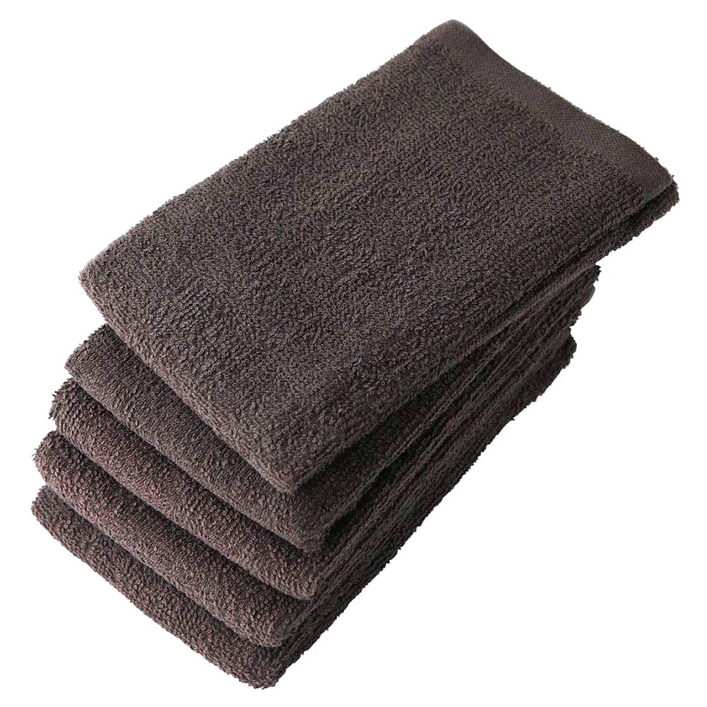フェイスタオル【ブラウン  5枚セット】