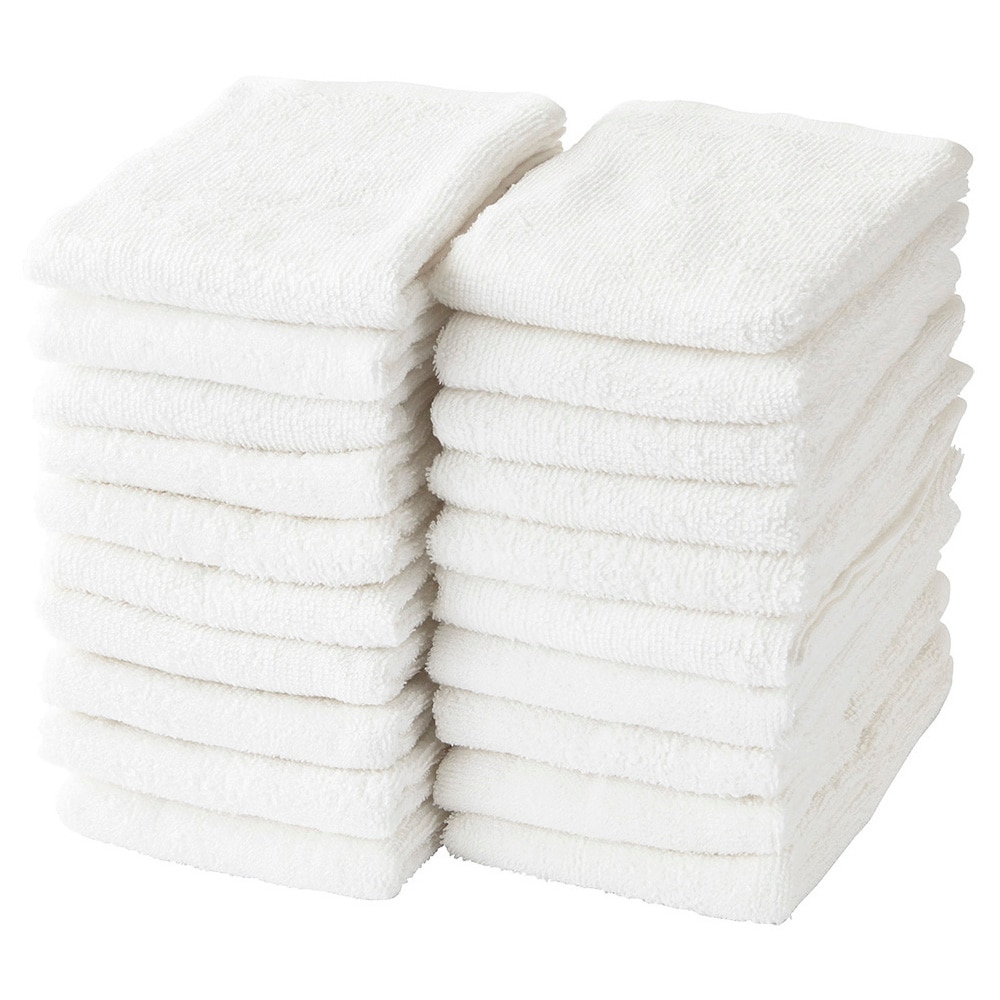 フェイスタオル【ホワイト 20枚セット】