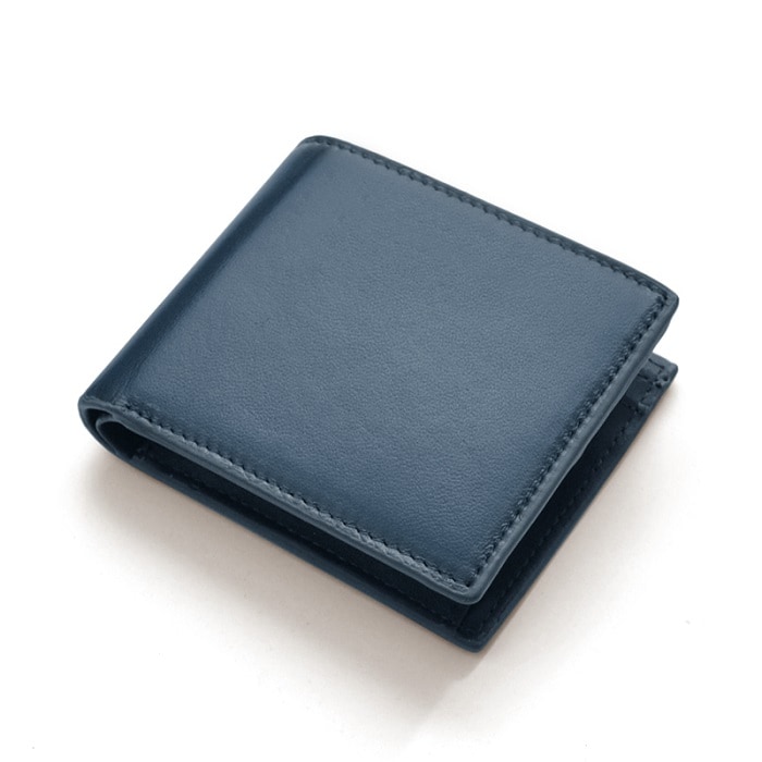 BEAMZSQUARE シープスキン 紳士 折財布 羊革 二つ折財布 BZSQ-253NV ネイビー