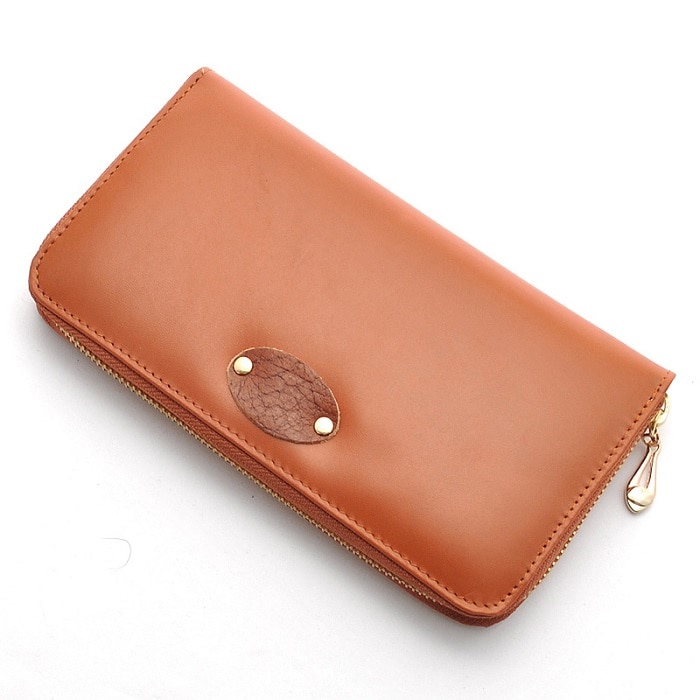 ブラウニーオイルドレザー（牛革）ラウンドファスナーレディース長財布 20065