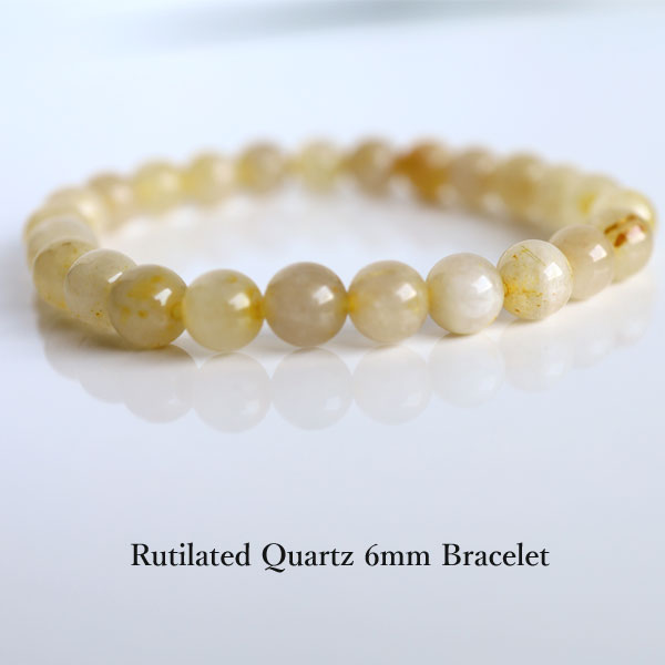 【メンズ/ルチルクォーツ 6mm】パワーストーンブレスレット
