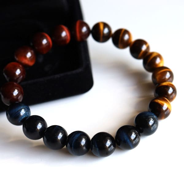 【メンズ/タイガーアイ】ピラミッドセットパワーストーンブレスレット