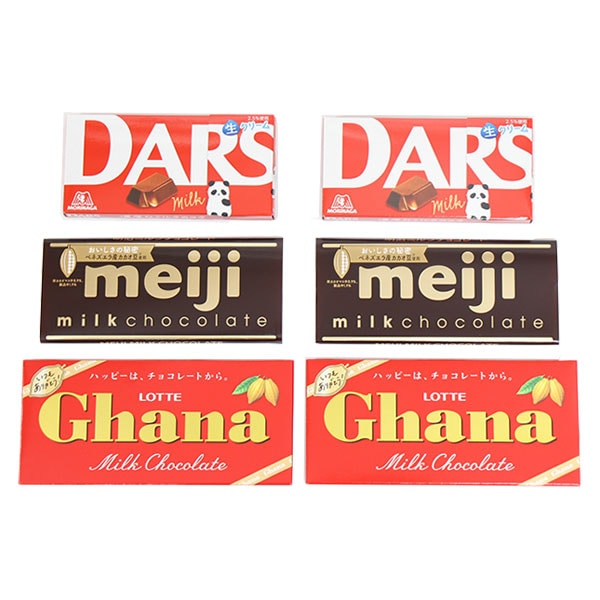 【計6コ】明治・森永・ロッテ ミルクチョコレートセット