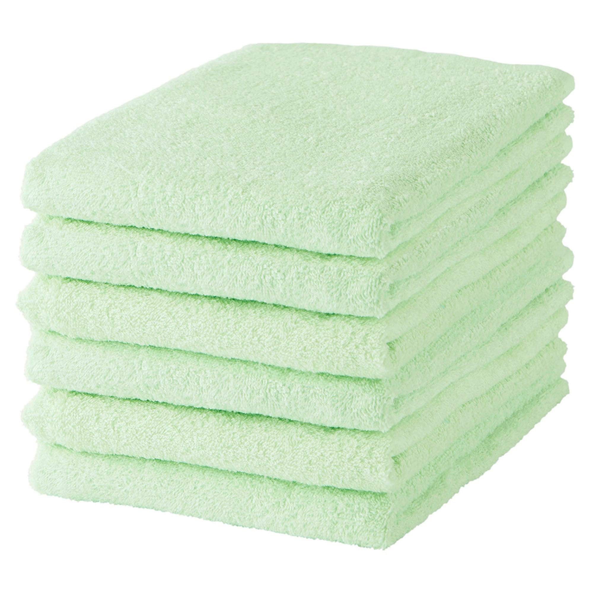 バスタオル《ライトグリーン 6枚セット》