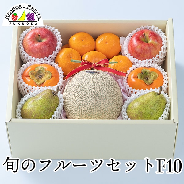 旬のフルーツセットF10 (メロン・林檎・柿・洋梨・蜜柑)