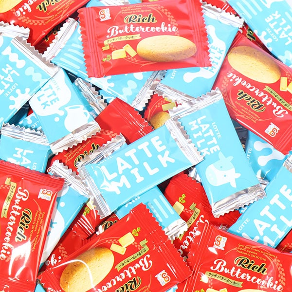 【54コセット】ロッテ 濃厚ミルクチョコレートLATTE MILKとリッチバタークッキー