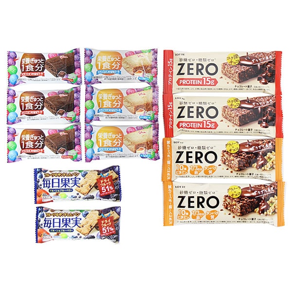 【計12個】ゼロ プロテインチョコバー・グラノーラチョコバー＆バランスオンminiケーキ・毎日果実