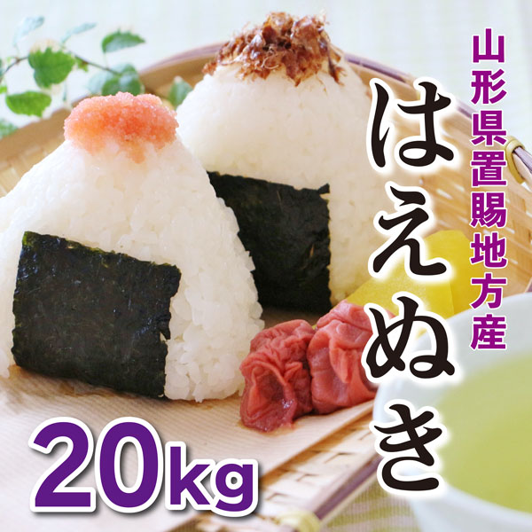 【20kg】令和7年産 新米   山形県置賜産はえぬき（5kg×4袋）