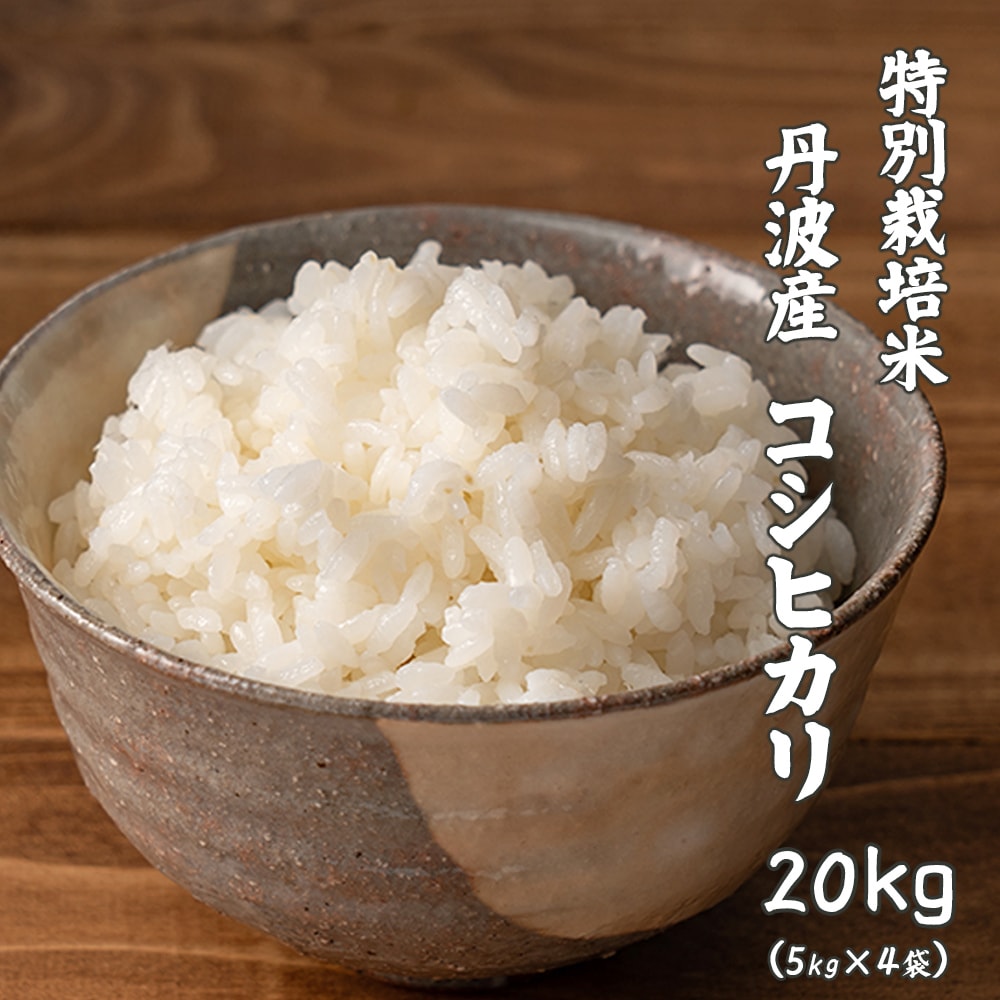 【20kg(5kg×4袋)】特別栽培米 コシヒカリ(精白米) 丹波産 令和7年産