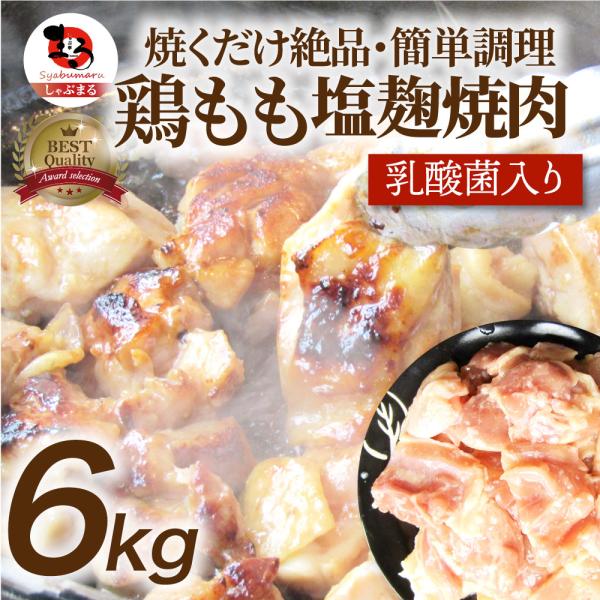 【6kg (500g×12)】ジューシー鶏ももの塩麹漬け 焼肉（乳酸菌入り）