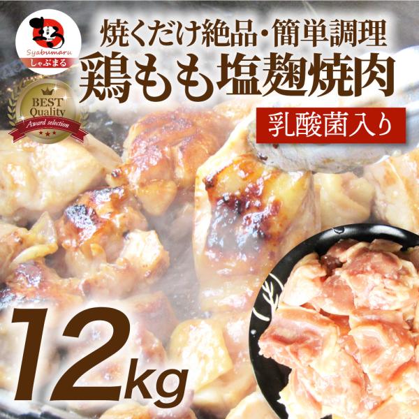 【12kg(500g×24)】ジューシー鶏ももの塩麹漬け 焼肉（乳酸菌入り）