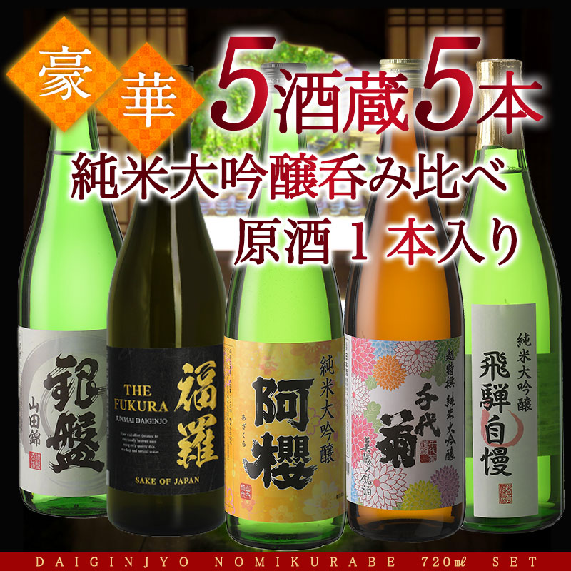 【720ml×5本】全て純米大吟醸（原酒1本入り）［JS19］