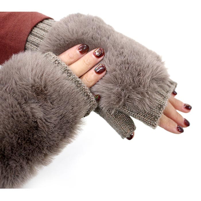 【モカ】もふもふフィンガーレスミトン