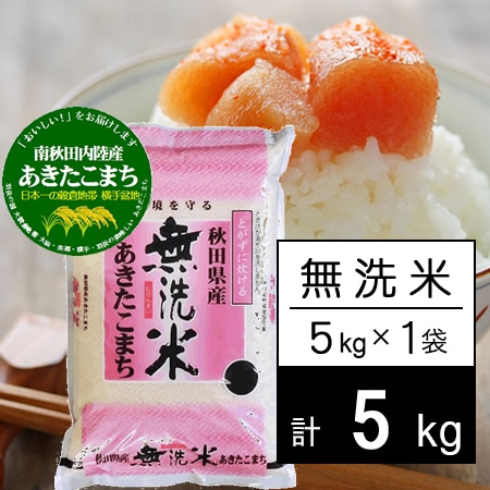 【5kg】新米 令和7年産 羽後の国 南秋田内陸産 あきたこまち 無洗米