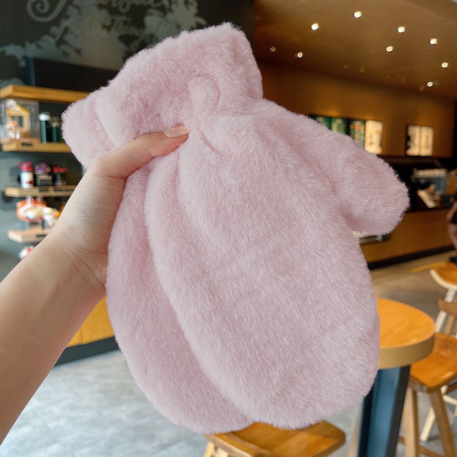 【ピンク】ふわふわモコモコミトン