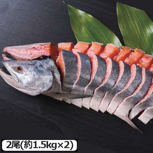 【2尾(約1.5kg×2)〈約40切〉】北海道産新巻鮭 姿切身
