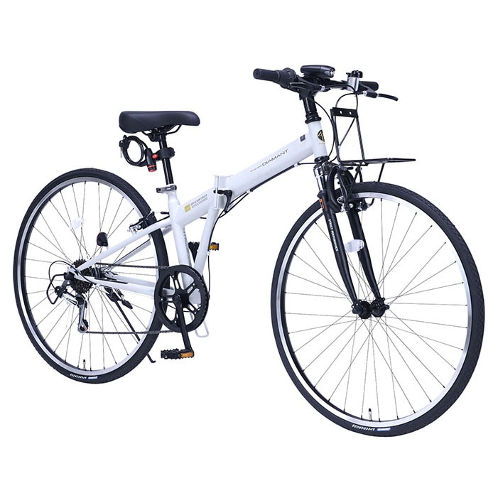 【オフホワイト】 折畳クロスバイク700C・6SP・Fサス