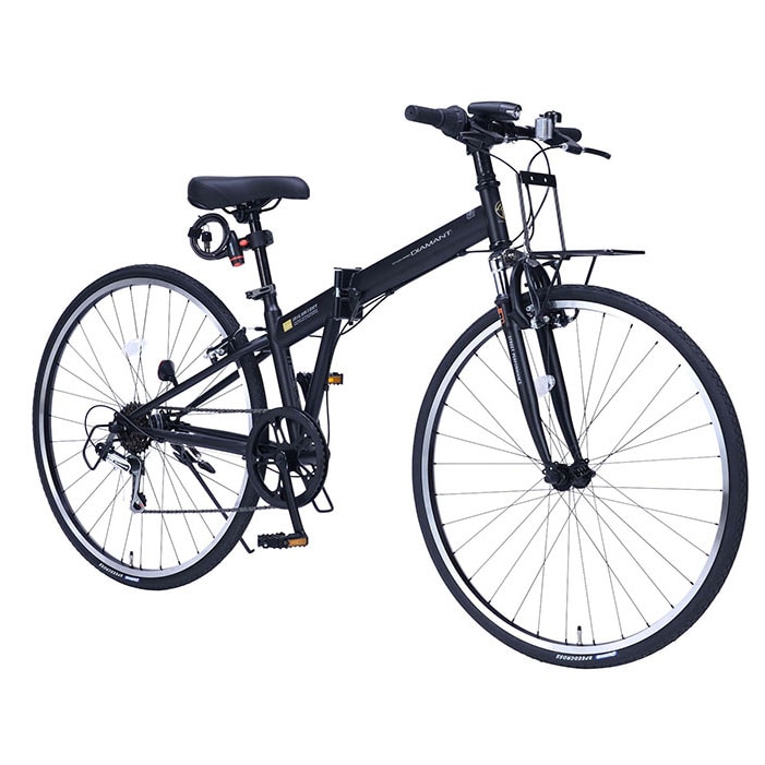 【マットブラック】 折畳クロスバイク700C・6SP・Fサス