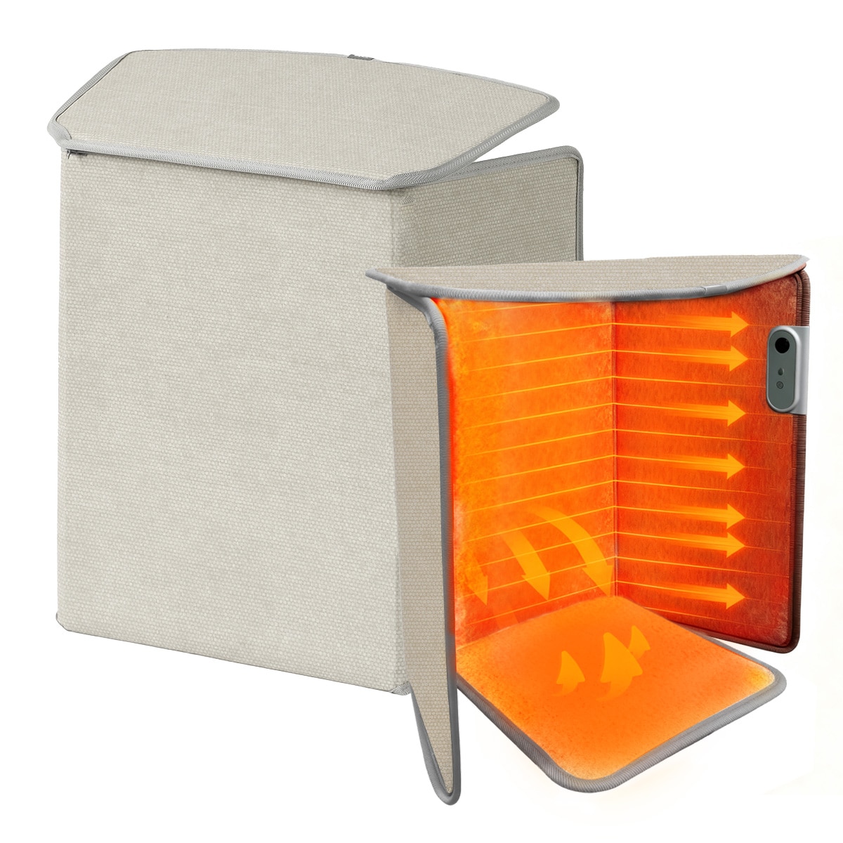 【5面タイプ／サンドベージュ】5面パネルヒーター（自動OFFタイマー／転倒時自動電源OFF）