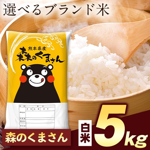【計5kg(5kg×1袋)】令和7年産 熊本県産選べる三大銘柄米 白米【森のくまさん】