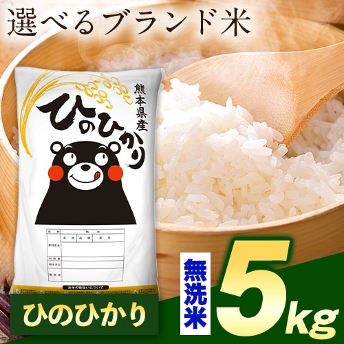【計5kg(5kg×1袋)】令和7年産 熊本県産選べる三大銘柄米 無洗米【ヒノヒカリ】
