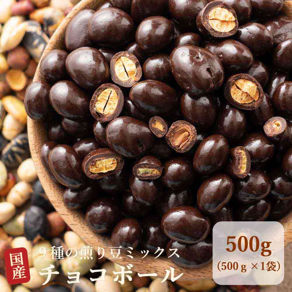 【500g】9種の煎豆ミックスチョコボール(チャック付き)