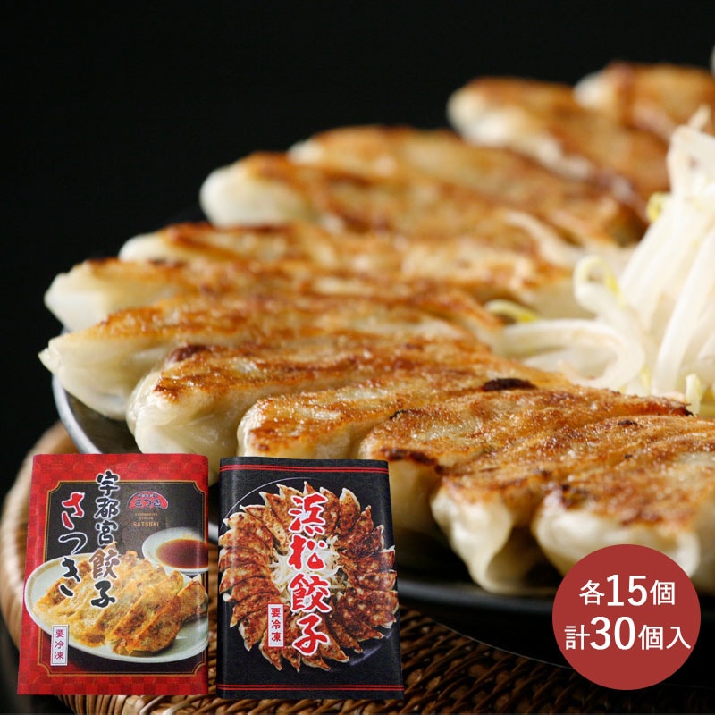 【計600g/各15個計30個入】特選浜松餃子VS宇都宮餃子