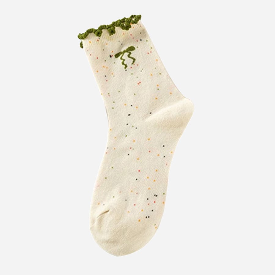 【グリーン】つぶつぶミックスカラーソックス