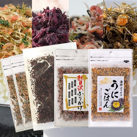 【4種/計5袋】人気の半生ふりかけ全4種☆食べ比べ♪「ほかほかご飯」「おにぎり」「お茶漬け」計5袋