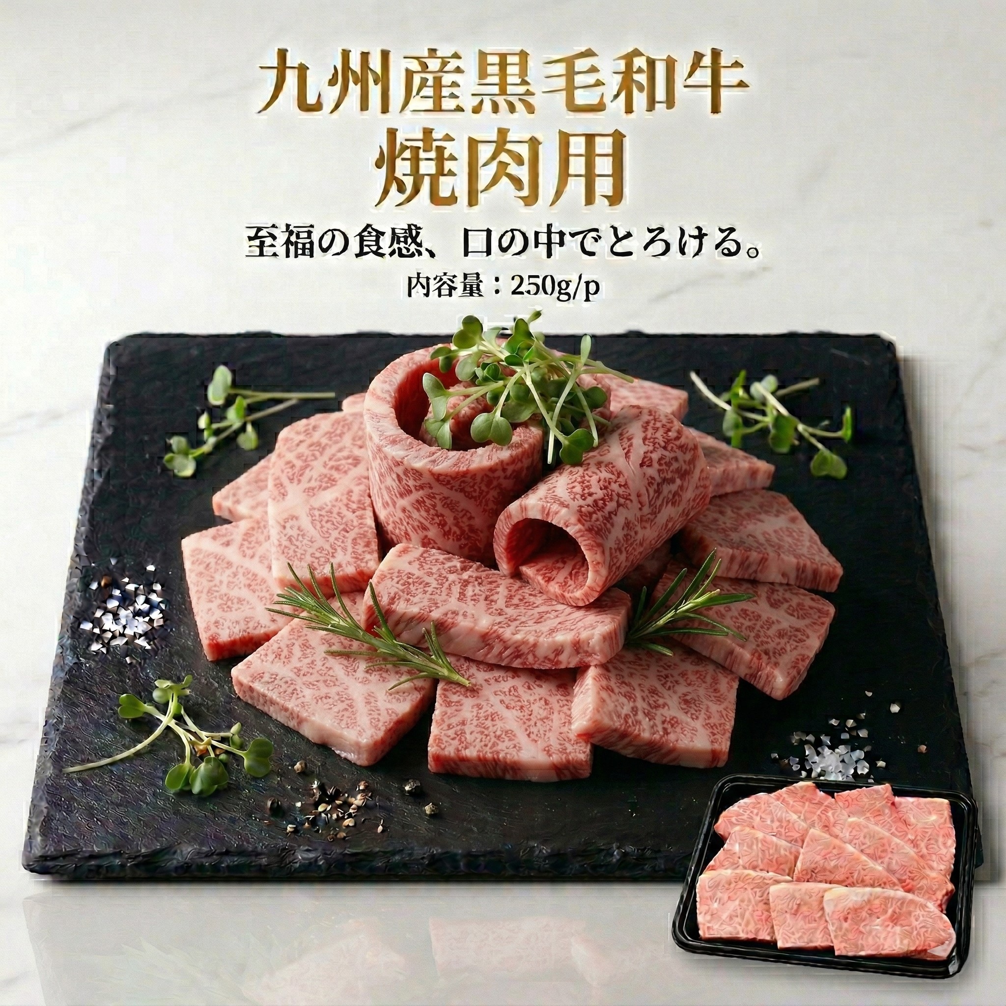 【計1kg/250g×4P】九州産黒毛和牛焼肉用 《感謝を伝える焼肉ギフト》