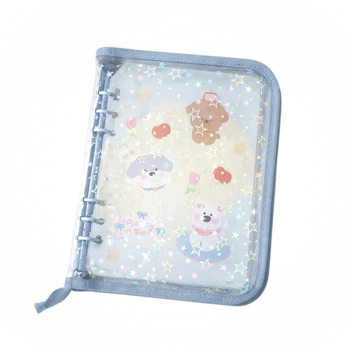 【ブルー】A5サイズ6穴バインダー ホログラムリフィル