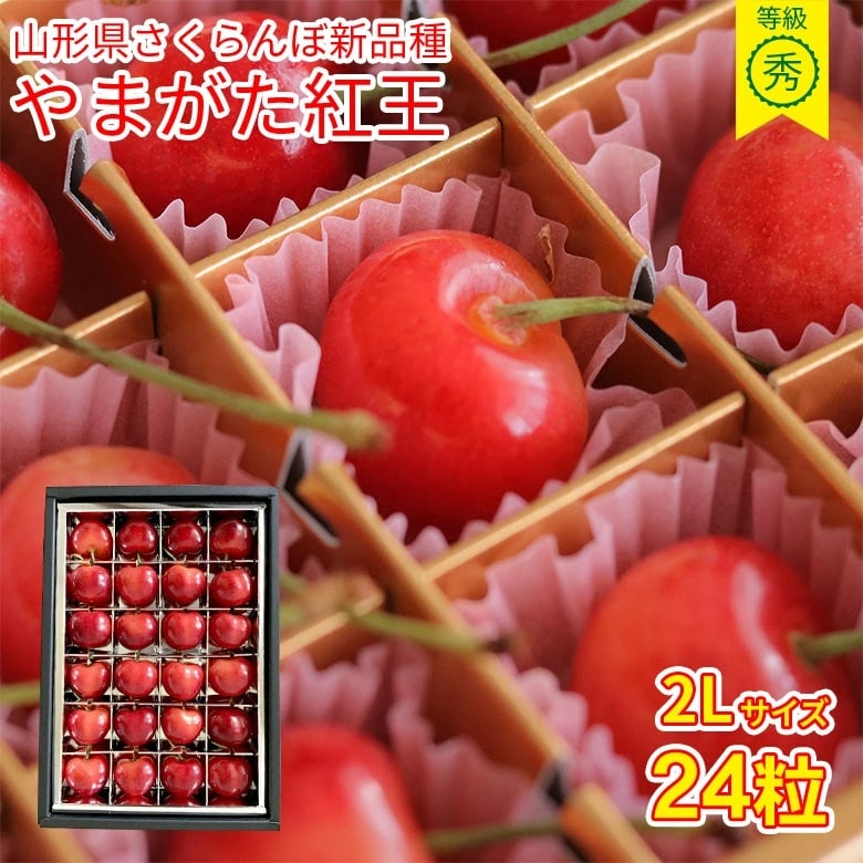 【予約受付】6/20~順次出荷【2Lサイズ/24粒】新品種 さくらんぼ[やまがた紅王]