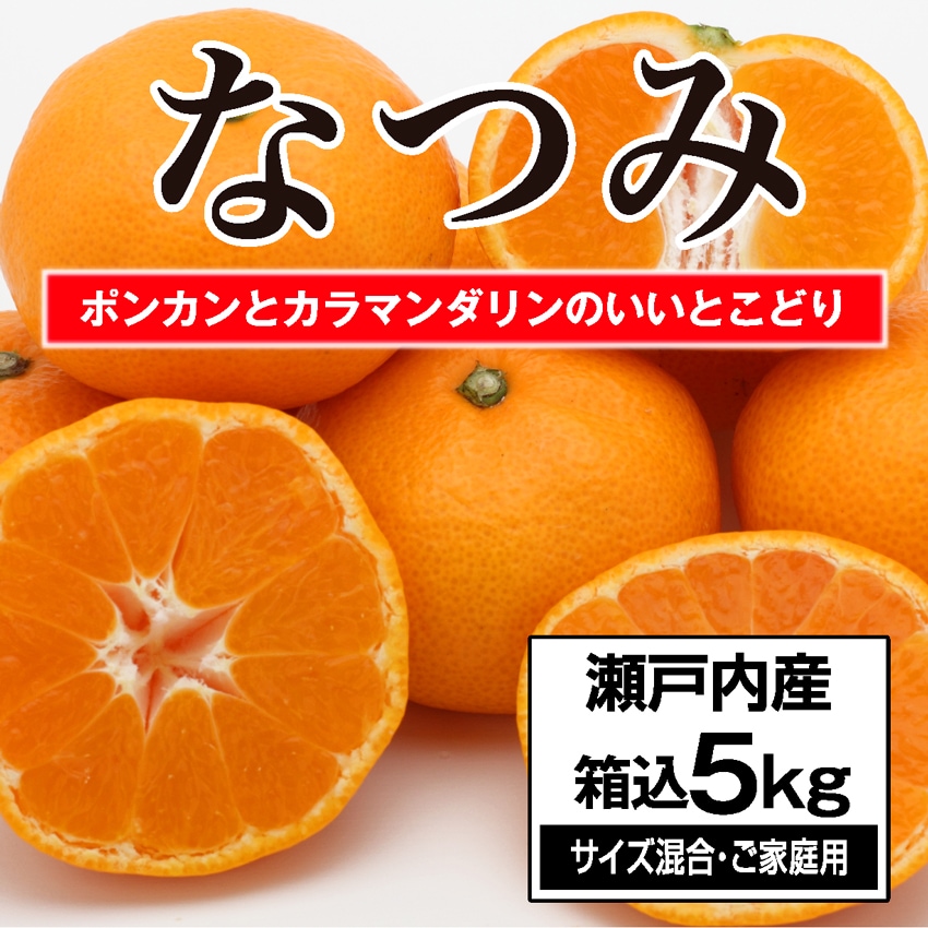 【予約】4/16~順次出荷【箱込 5.0kg】瀬戸内産 なつみ (ご家庭用・キズありサイズ混合)