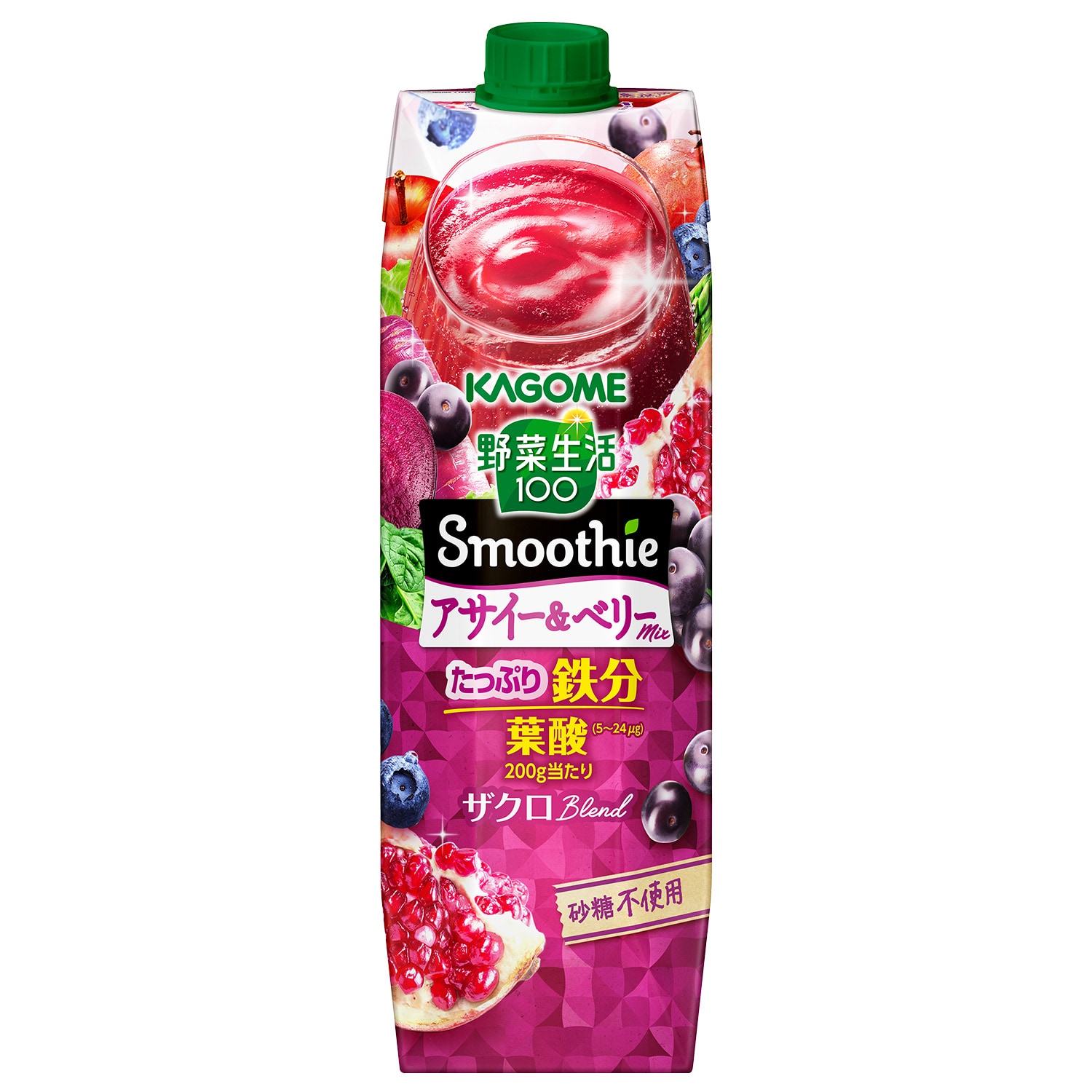 カゴメ 野菜生活100 Smoothie アサイー＆ベリー mix 1000g×6本
