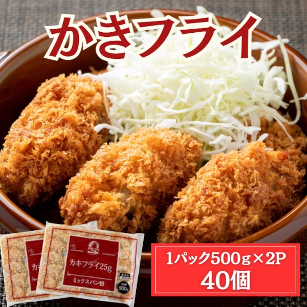【計1kg/(25g×20個)×2パック】冷凍 カキフライ