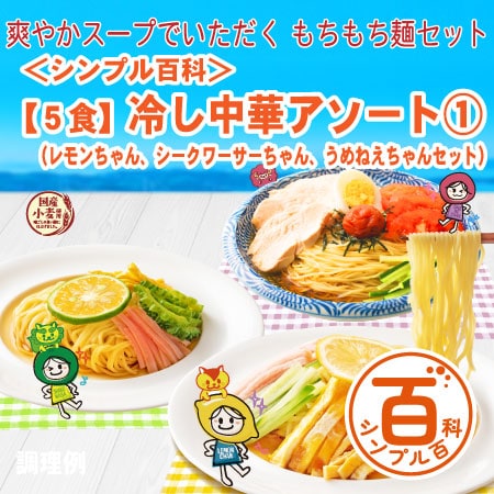 ＜シンプル百科＞【5食】冷やし中華アソート1